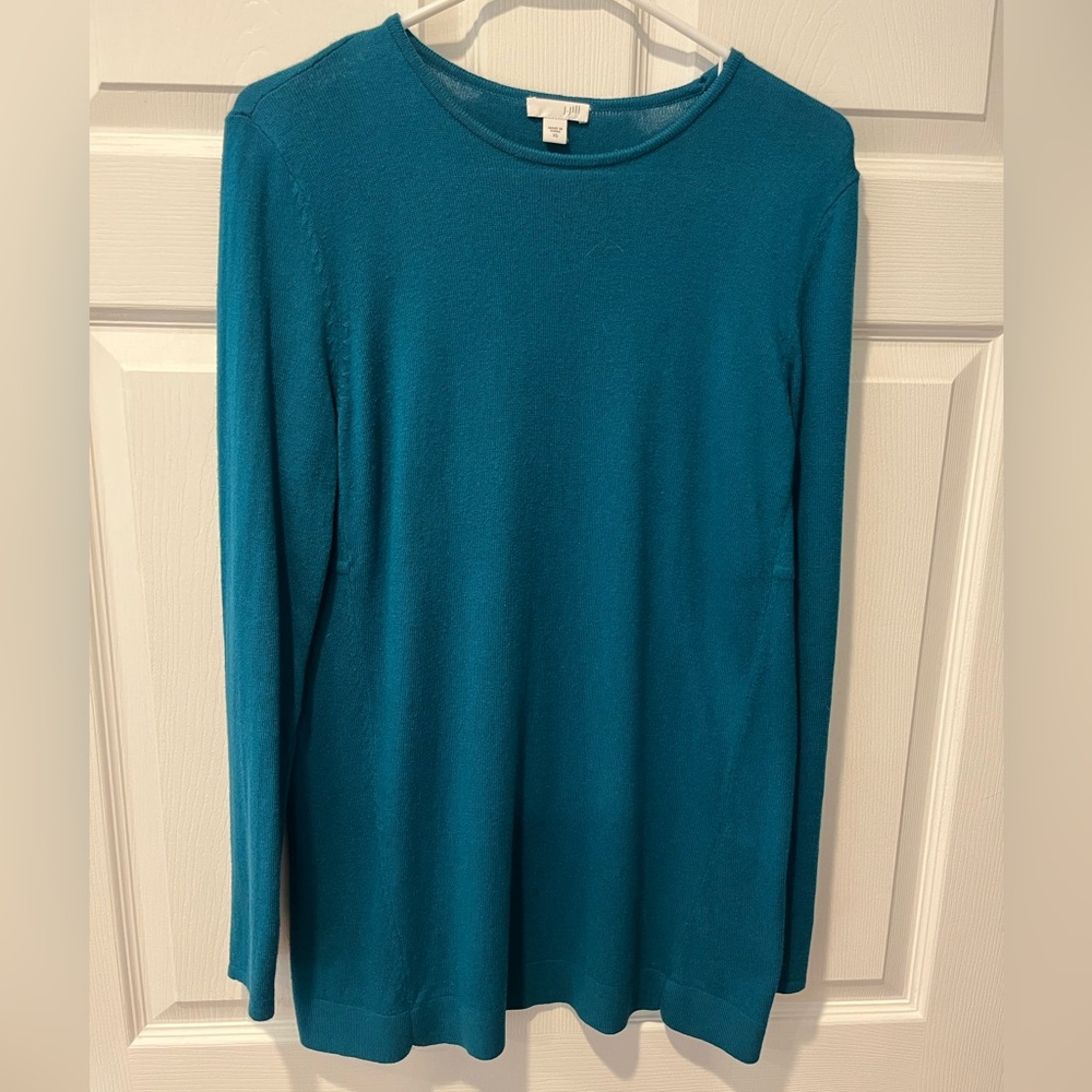 J. Jill Teal Crew Neck Tunic Sweater